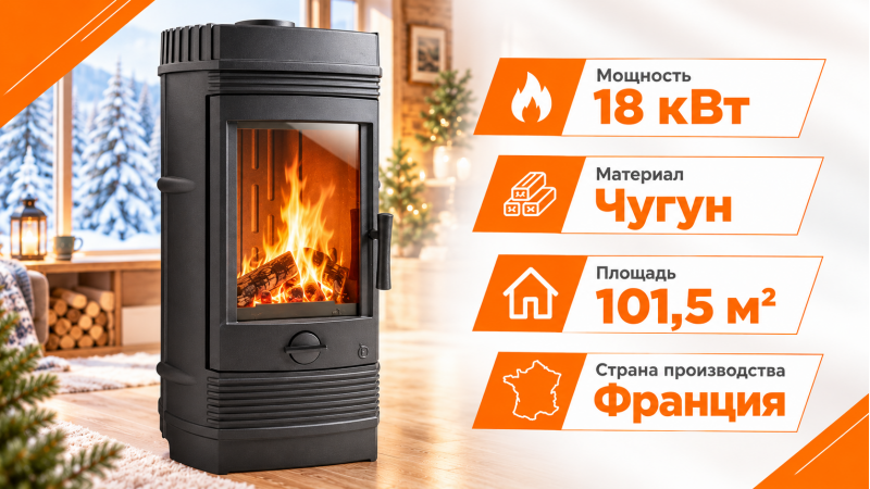 Чугунная печь-камин Invicta Gomont — до