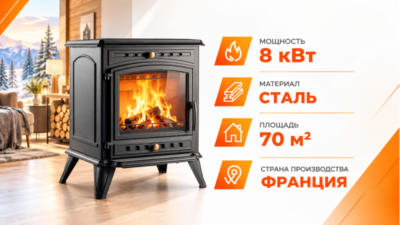 Чугунная печь-камин Invicta Altea — до