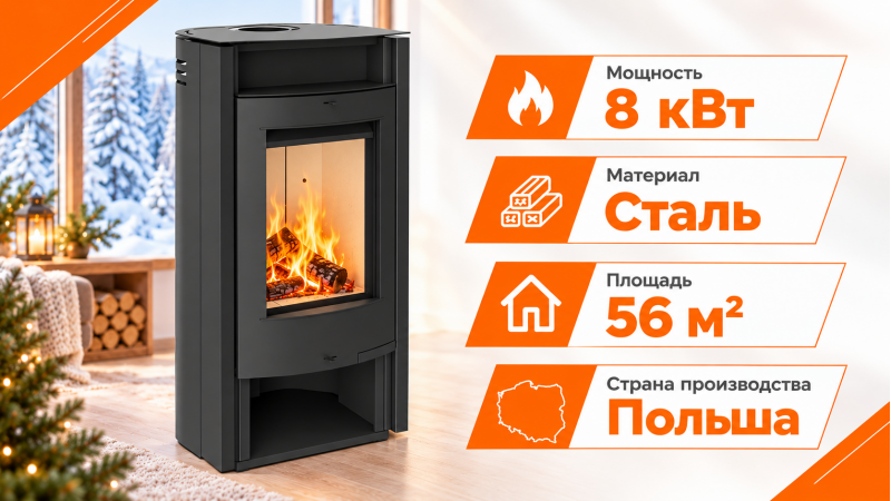 Стальная печь-камин KFD EWA — до