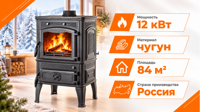 Печь-камин Fireway Dacha I — до