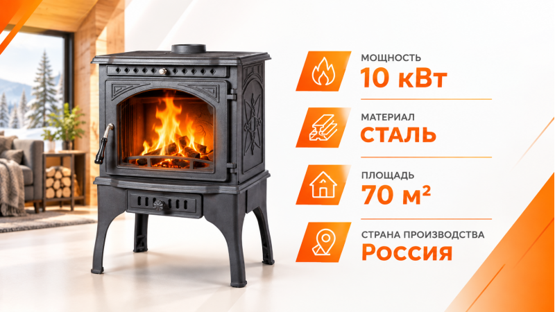 Печь-камин Fireway Cooker — до