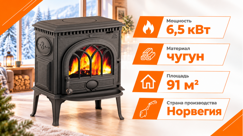Чугунная печь-камин Jotul F 3 TD BP — до