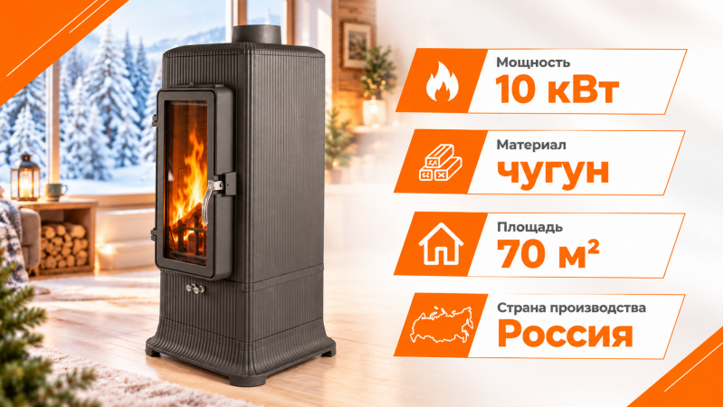 Печь-камин Fireway Verta — до