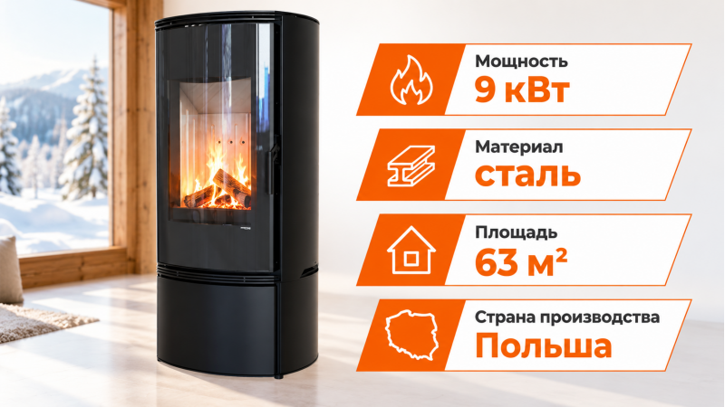 Печь-камин Defro Home ORBIS — до