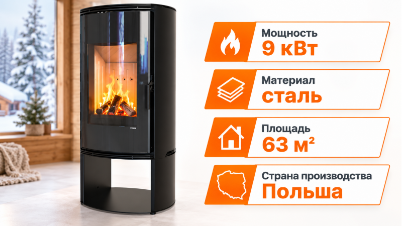 Печь-камин Defro Home ORBIS LOG — до