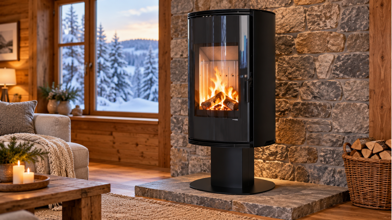 Печь-камин Defro Home ORBIS TOP — после