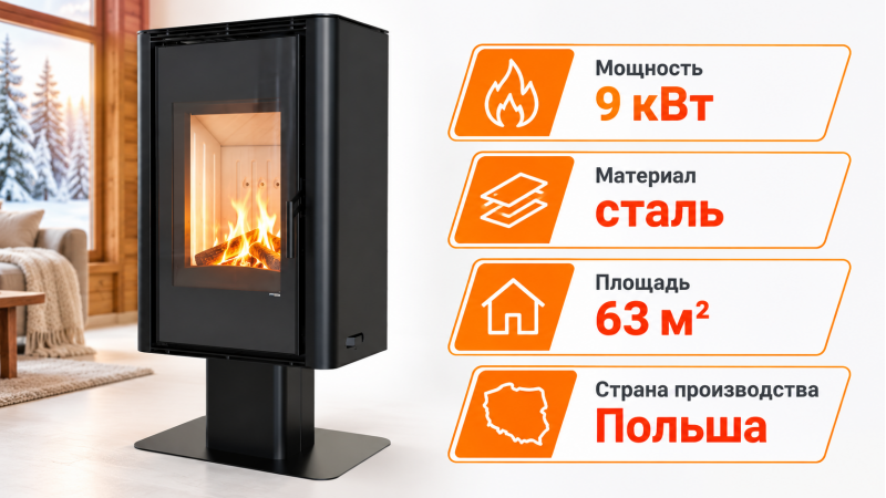 Печь-камин Defro Home SOLUM TOP — до