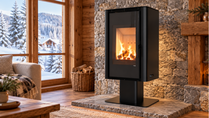 Печь-камин Defro Home SOLUM TOP — после