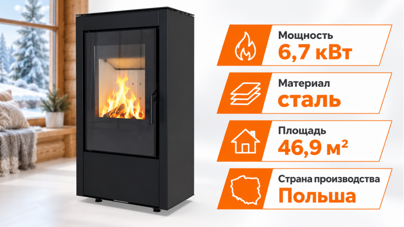Печь-камин Defro Home VIVA — до