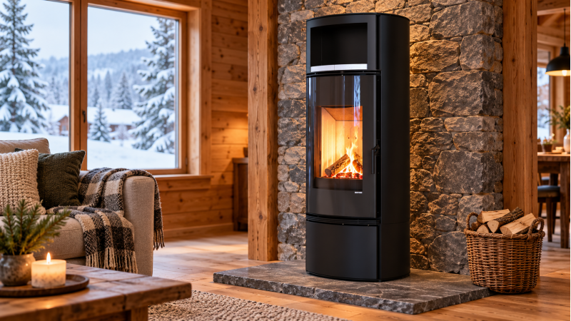 Печь-камин Defro HOME ORBIS EXTENTO F — после
