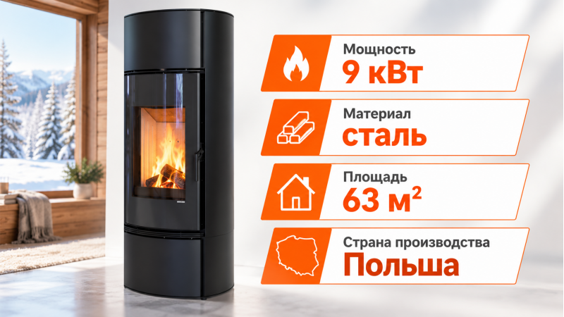 Пеллетный печь-камин Defro Home MYPELL DGP G — до