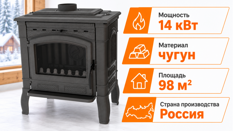 Печь-камин Fireway Gunter N — до