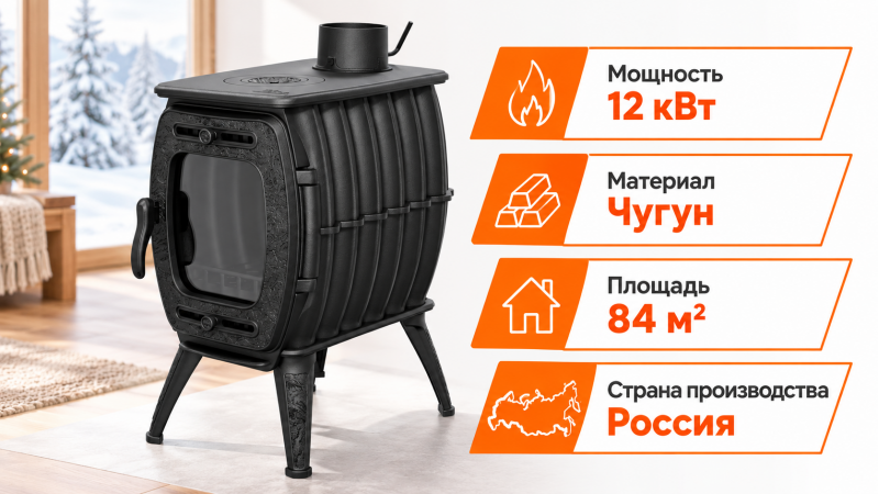 Печь-камин ProMetall Бахта II — до