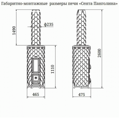 Отопительная печь Термофор (TMF) Сента Панголина шамот-терракота