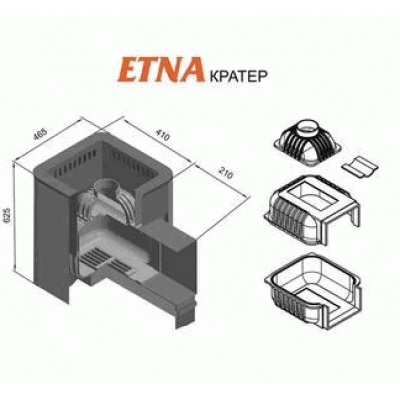 Печь для бани чугунная ЭТНА КРАТЕР 18 (ДТ-4С)