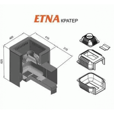 Печь для бани чугунная ЭТНА КРАТЕР 24 (ДТ-4)