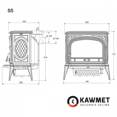 Чугунный камин Kawmet Premium S5 (11,3 кВт)