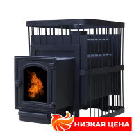 Печь банная ComfortProm СТАЛЬ 8 мм, для парной до 16 кубов, чугунная дверь со стеклом