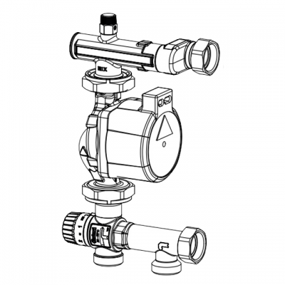Насосно-смесительный узел Barberi 27B040N4P3 с насосом WILO Para 25-130/7