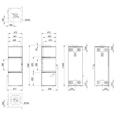 Печь-камин Defro Home QUADROOM