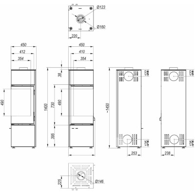 Печь-камин Defro Home QUADROOM LONG