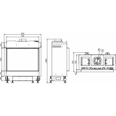 Газовая каминная топка Defro Home VITAL 51 S