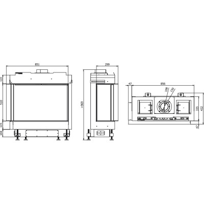 Газовая каминная топка Defro Home VITAL 51 S BL/BP