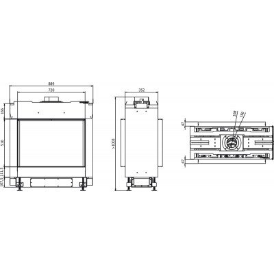 Газовая каминная топка Defro Home VITAL 51 S T