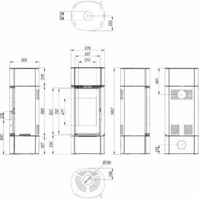 Печь-камин Defro HOME ORBIS EXTENTO F