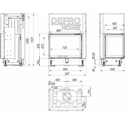 Каминная топка Defro Home PORTAL ME BL/BP G