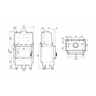 Каминная топка Defro Home RIVA SM SHORT