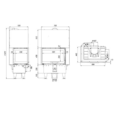 Каминная топка Defro Home INTRA SM BL/BP Mini G