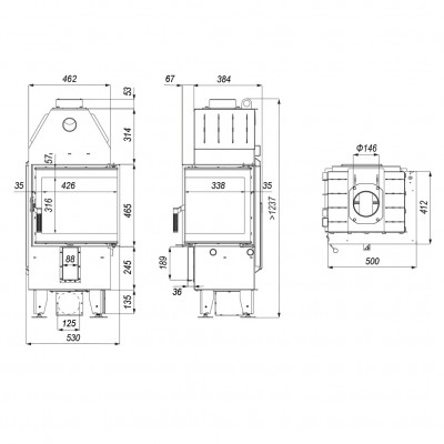 Каминная топка Defro Home INTRA XSM BP/BL Mini