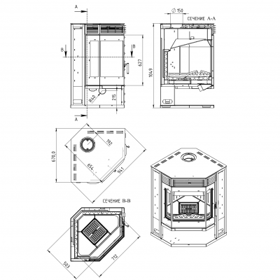 Печь-камин Мета-Бел Амур 12