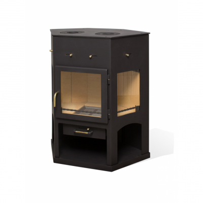 Стальная печь-камин Мета-Бел Енисей с плитой