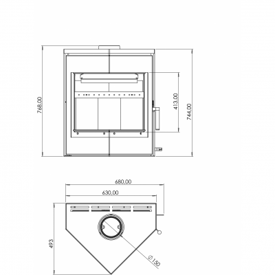 Стальная печь-камин Мета-Бел ЛеМан