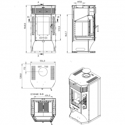 Печь-камин Мета-Бел МОСКВА 9