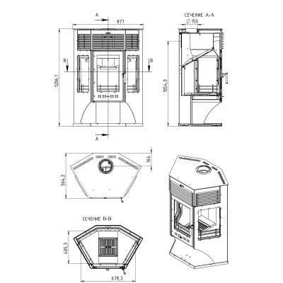 Печь-камин Мета-Бел МОСКВА 12