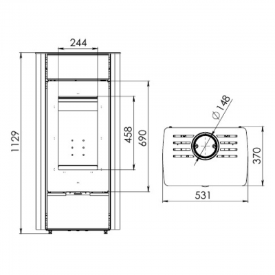 Стальная печь-камин Мета-Бел Нарочь