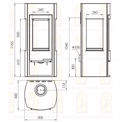 Стальная печь-камин Мета-Бел Неман