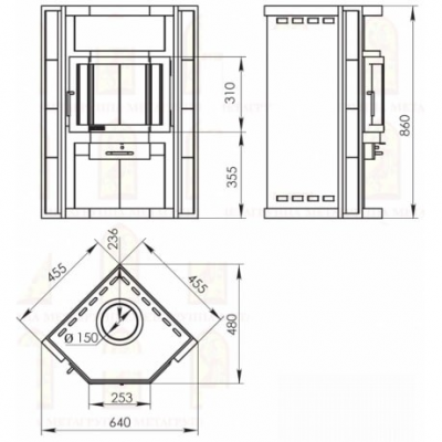 Стальная печь-камин Мета-Бел Ока