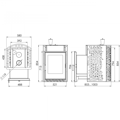 Печь для бани стальная Мета-Бел ПБМ 20 ЗК ULTRA
