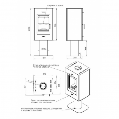 Стальная печь-камин Мета-Бел Рона