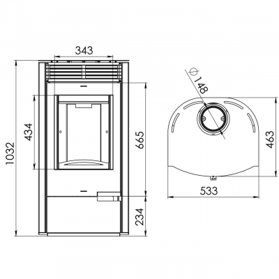 Стальная печь-камин Мета-Бел Сена