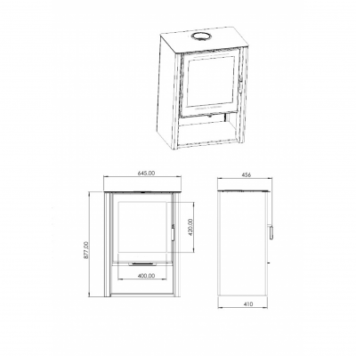 Стальная печь-камин Мета-Бел Севан 7В