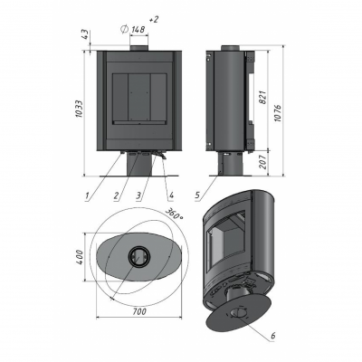 Стальная печь-камин Мета-Бел Свитязь