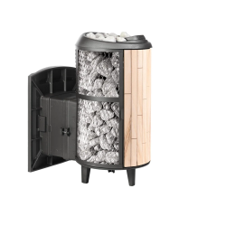 Печь для бани чугунная ProMetall Атмосфера L комбинированная сетка-ламель Окаменевшее дерево