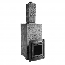 Печь для бани чугунная ProMetall Атмосфера XL в облицовке "Империя" Пироксенит Элит (комплект)