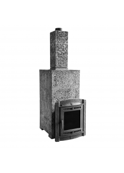 Печь для бани чугунная ProMetall Атмосфера XL в облицовке "Империя" Пироксенит Элит (комплект)