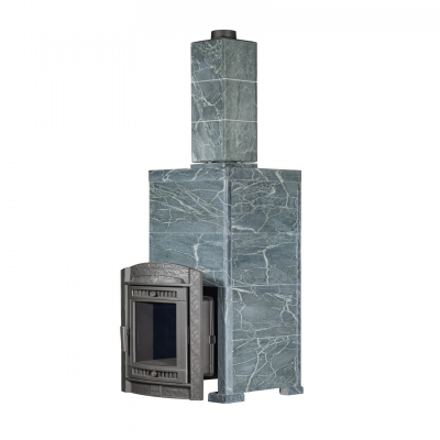Печь для бани чугунная ProMetall Атмосфера XL в облицовке "Империя" Талькохлорит (комплект)